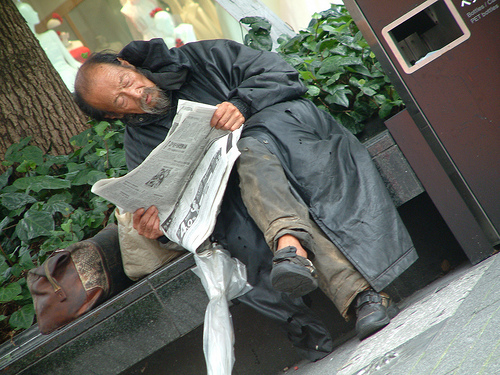 Kaum Aussichten auf einen Job: Ein Obdachloser in Japan.