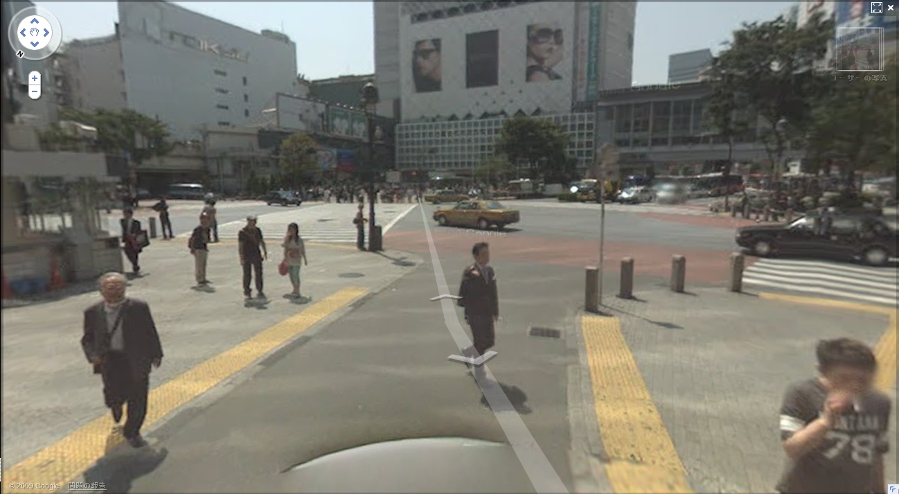 Passanten in Shibuya in Google Street View