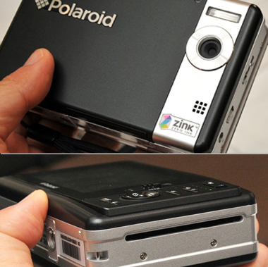 Alt und neu vereint: Eine neu präsentierte Polaroid-Digitalkamera mit integriertem Drucker.