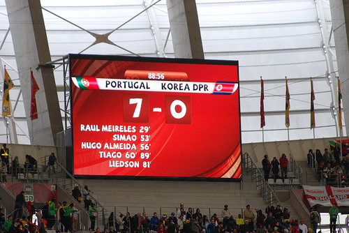 Ein womöglich verheerendes Resultat: Nordkoreas 0:7 gegen Portugal.