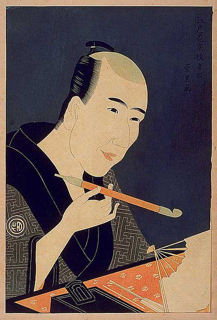 Nach alter Sitte: Ein Holzschnitt von Kitao Masanobu aus dem späten 18. Jahrhundert.