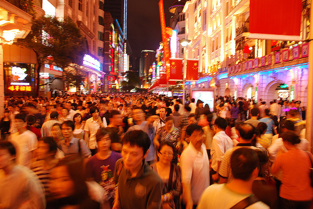 Wo der Durchschnitt ist: Eine Einkaufsstrasse in Nanjing.