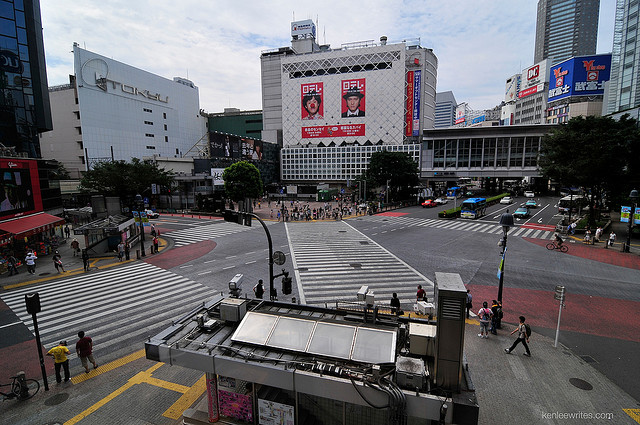 Ein Szenario für 2060? Die Shibuya-Kreuzung ohne Menschen.