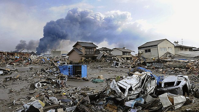 Nach dem Erdbeben und Tsunami vom 11. März 2011.
