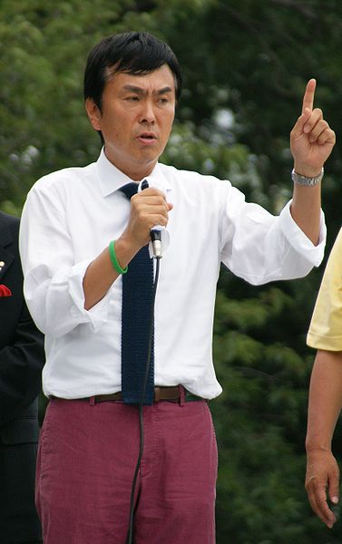 Nobuteru Ishihara bei einer Wahlveranstaltung im Jahr 2010.