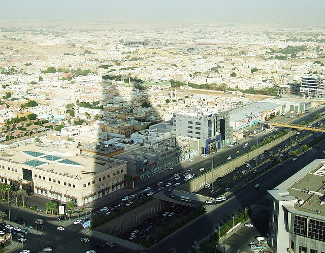 Eine Aussicht vom Kingdom Tower auf die saudiarabische Hauptstadt Riad.