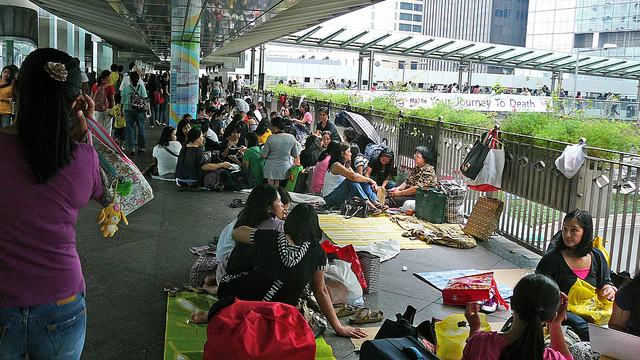 Philippinische Maids bevölkern an den freien Sonntagen die Hongkonger Innenstadt.