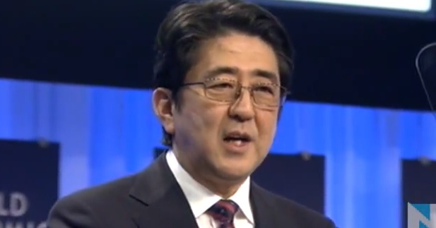 Shinzo Abe bei seiner Rede am WEF.