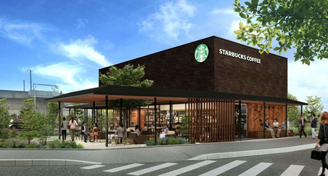 So soll der neue Starbucks in der Stadt Tottori aussehen.