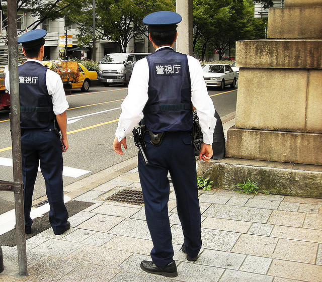 Überall präsent: Polizei in Japan.