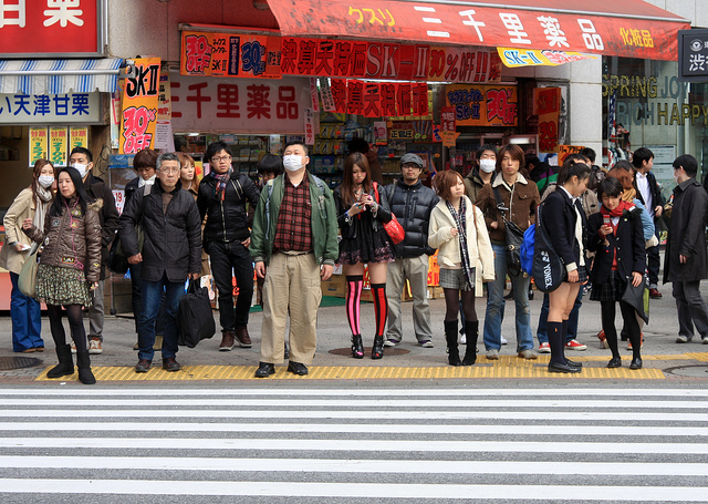 Es werden immer weniger: An einer Kreuzung in Tokio.
