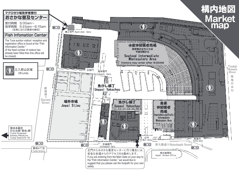 Infos zum Tsukiji-Fischmarkt.