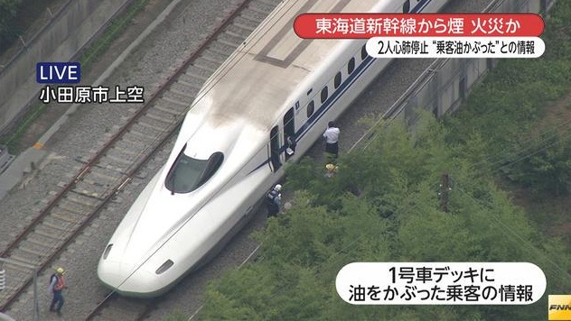 Der Shinkansen kurz nach dem Vorfall.