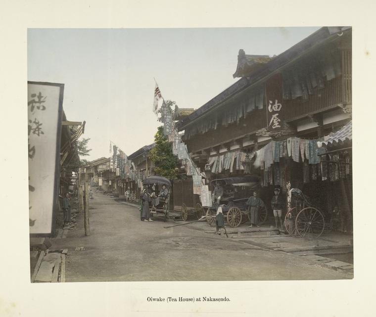 Geschäfte an der Nakasendo, eine Strasse die Edo mit Kyoto verband.