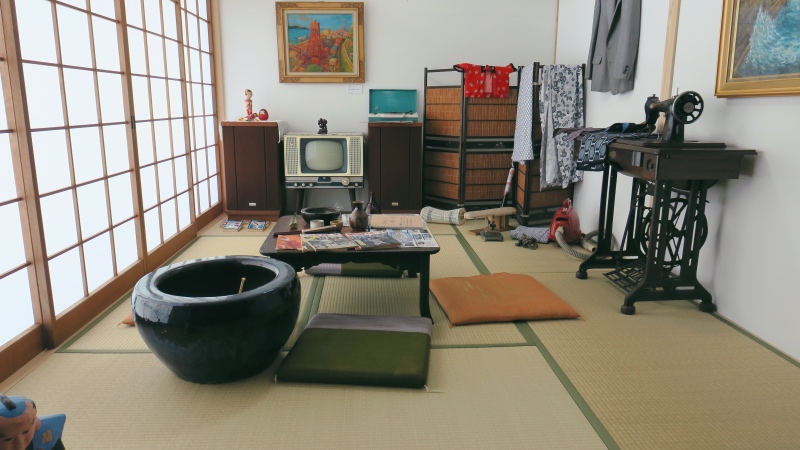 Leben auf engstem Raum: Eine Nachbildung einer typischen Famiienwohnung auf Hashima.