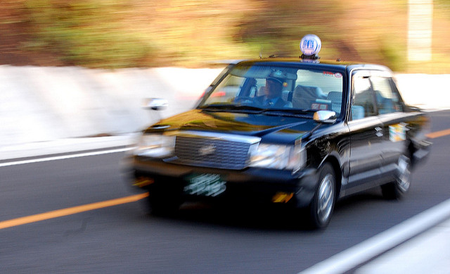 Ein Taxi in Japan.