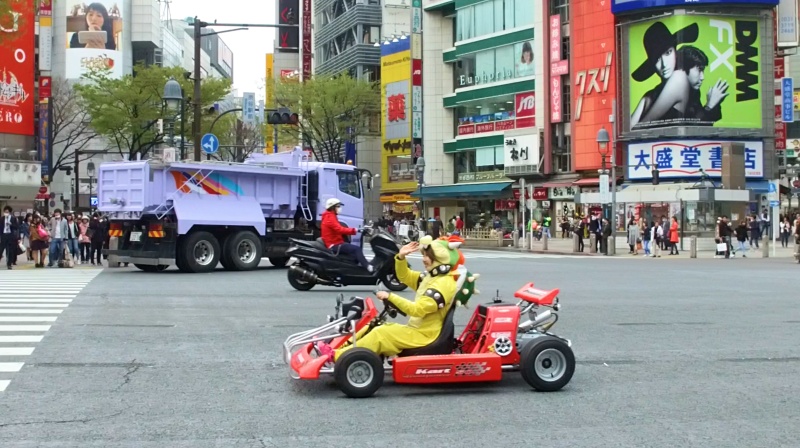 Mario Kart in Shibuya.