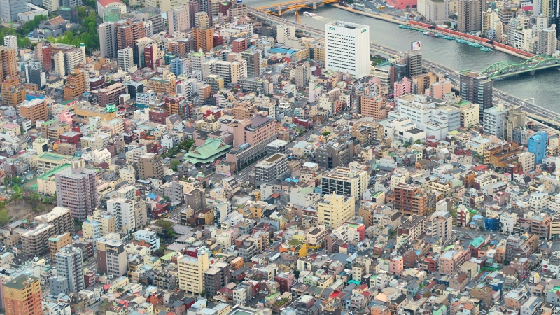 Häuser in Tokio.