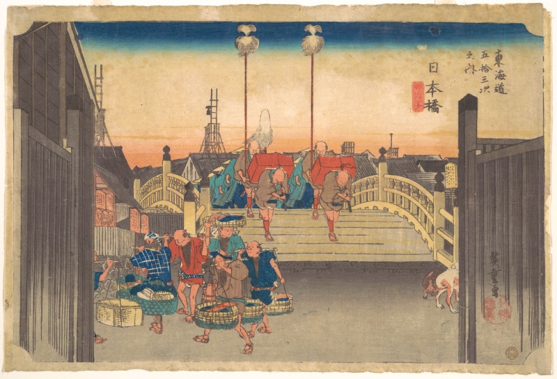 Die Nihonbashi während der Edo-Zeit.