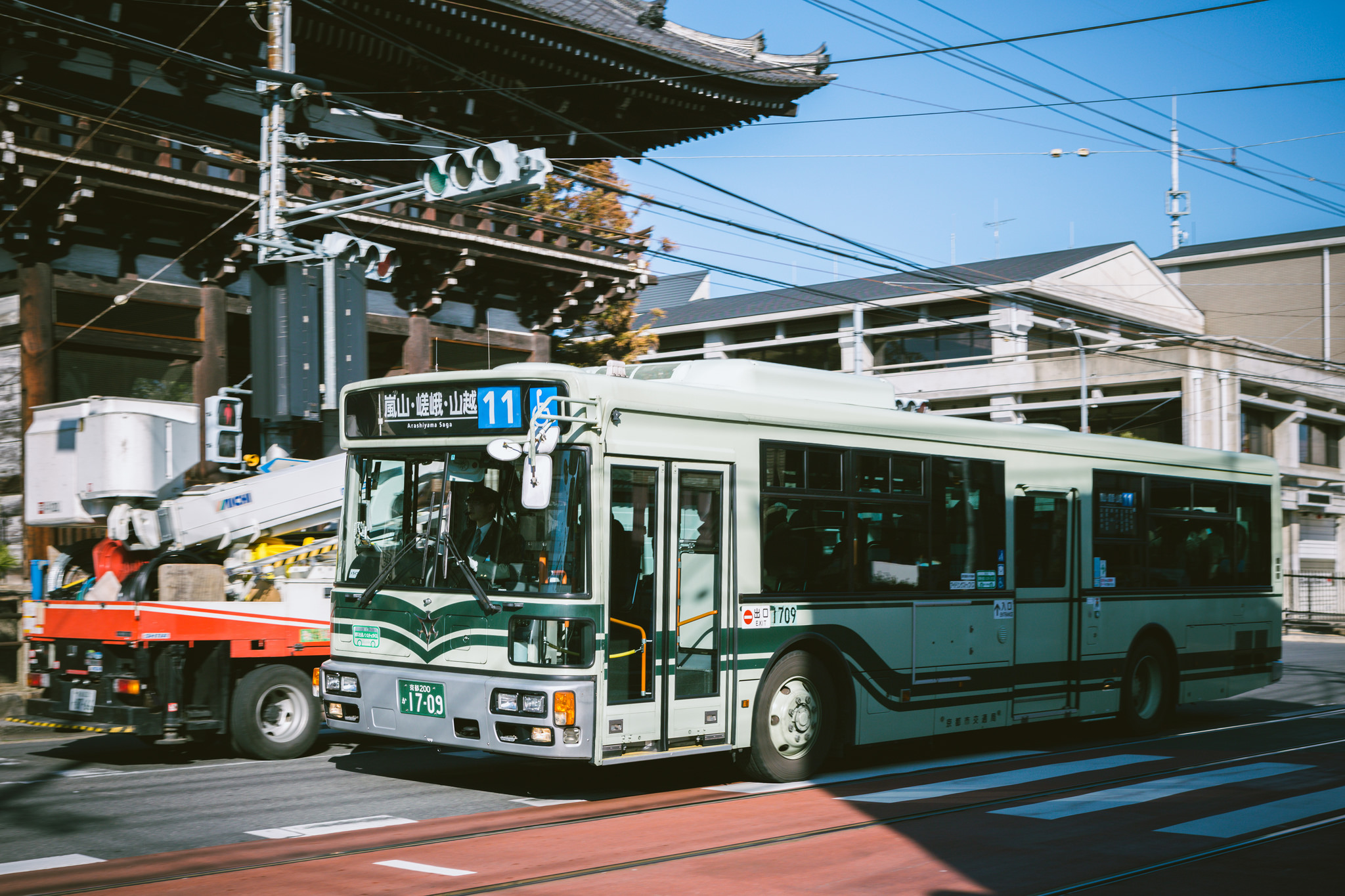 Ein Stadtbus in Kyoto.