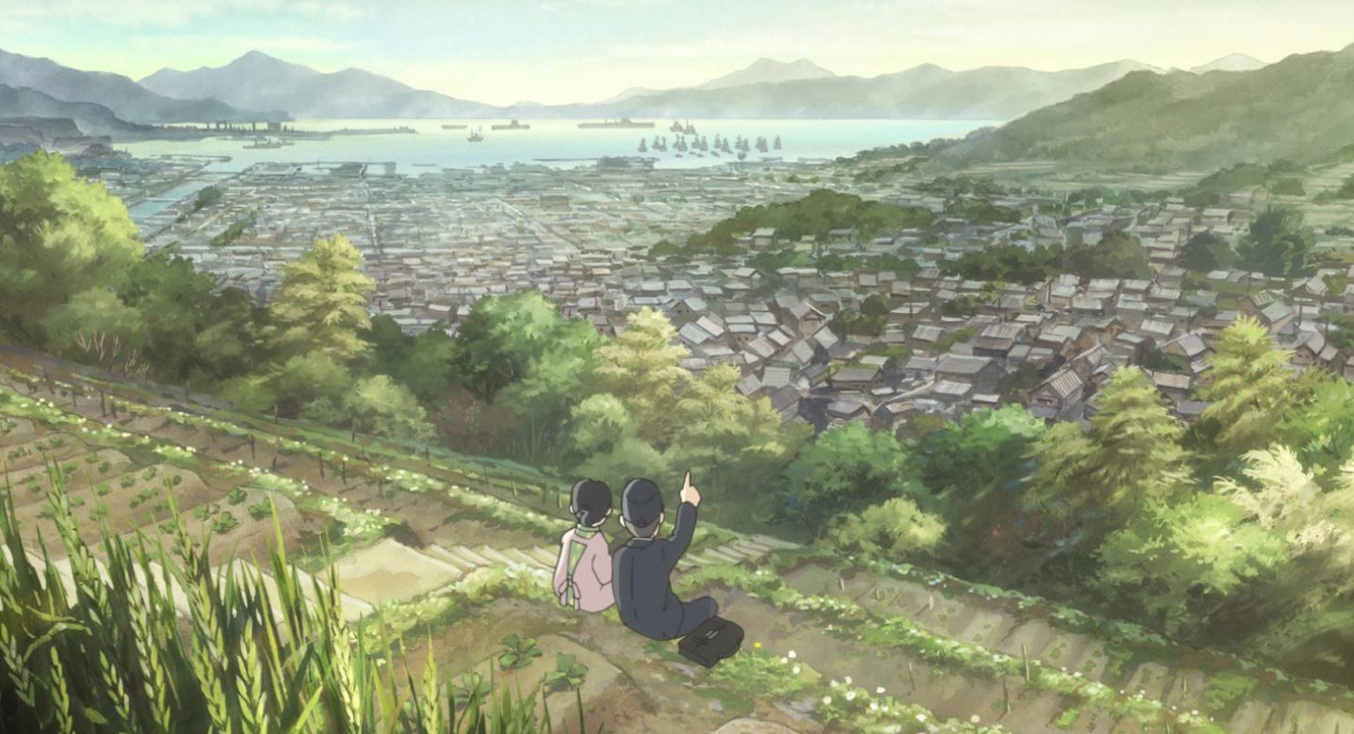 Der freie Blick auf Kure: Eine Szene aus dem Anime "In This Corner of the World".