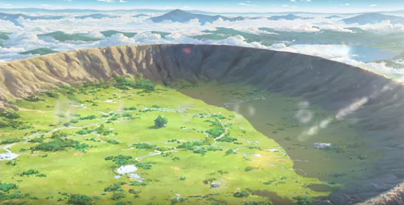 Szenen aus "Your Name": Die Kraterlandschaft erinnert an die Insel Aogashima.