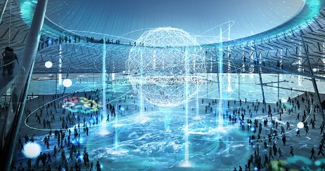 Eine Visualisierung einer Expo-2025-Stätte.