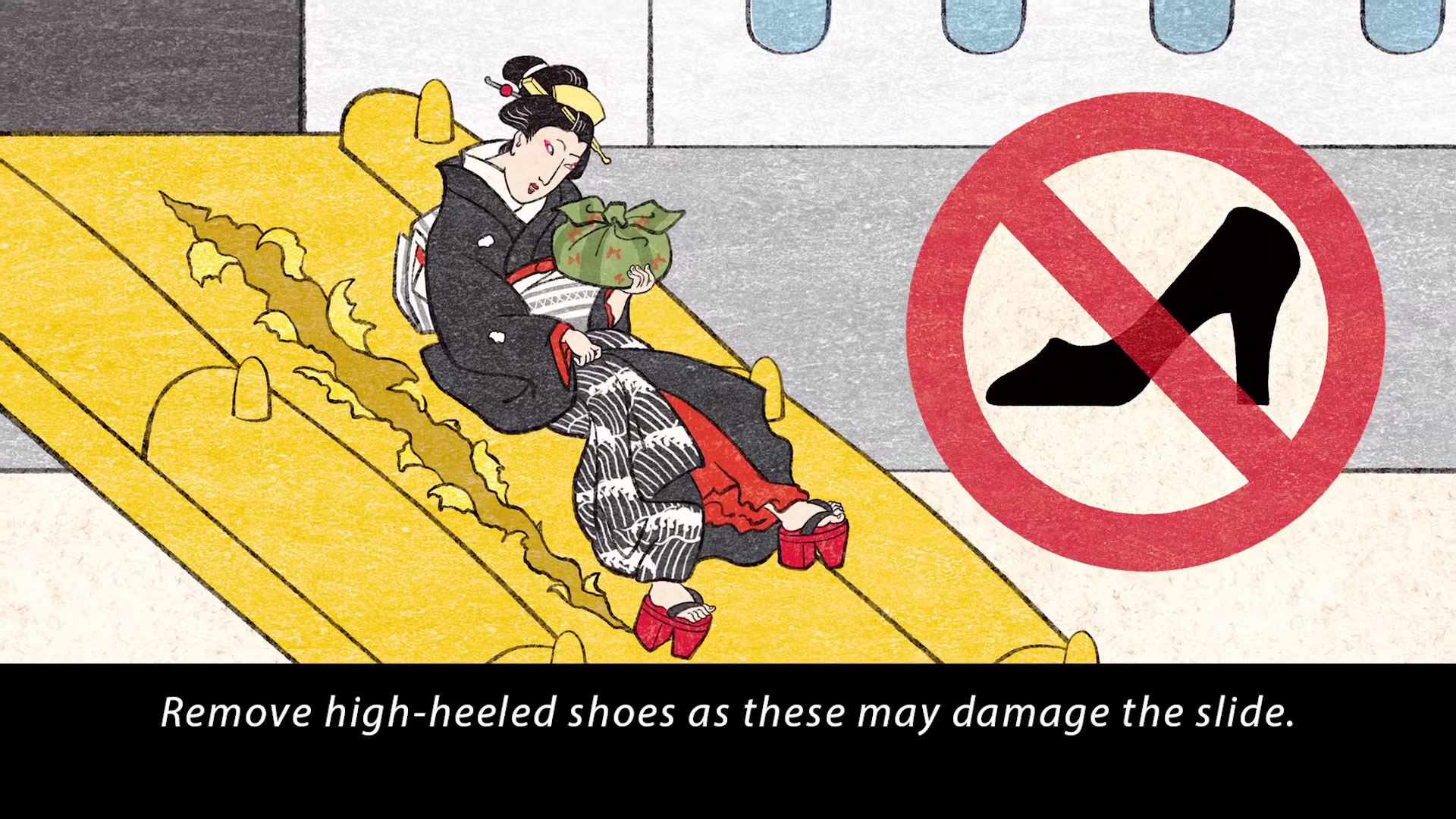 ANA-Safety-Video: Ukiyoe, High-Heels und die Notrutsche.