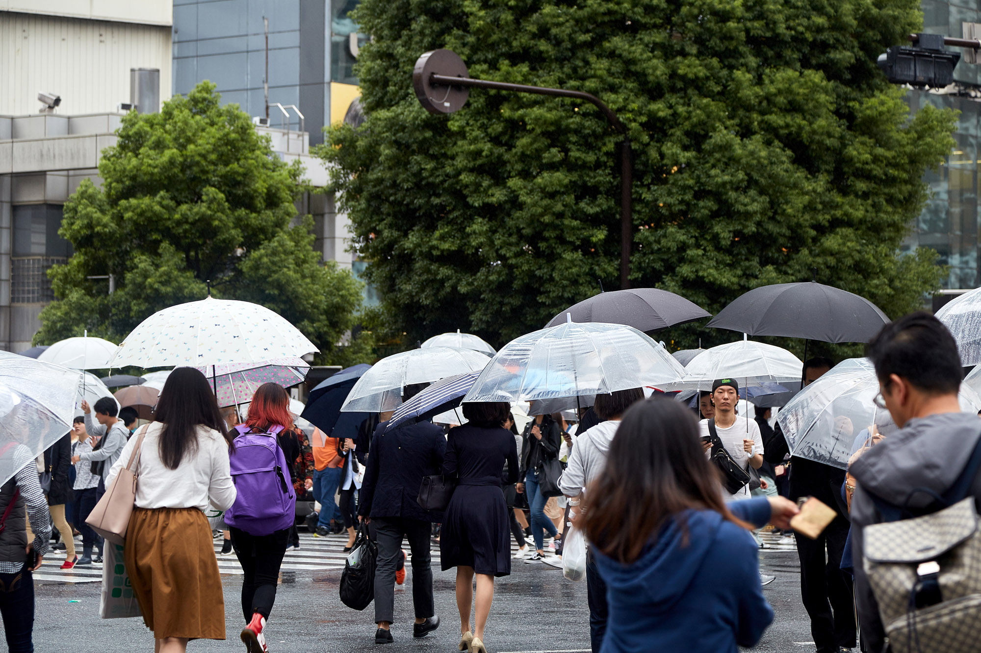 Ein Regentag in Tokio.