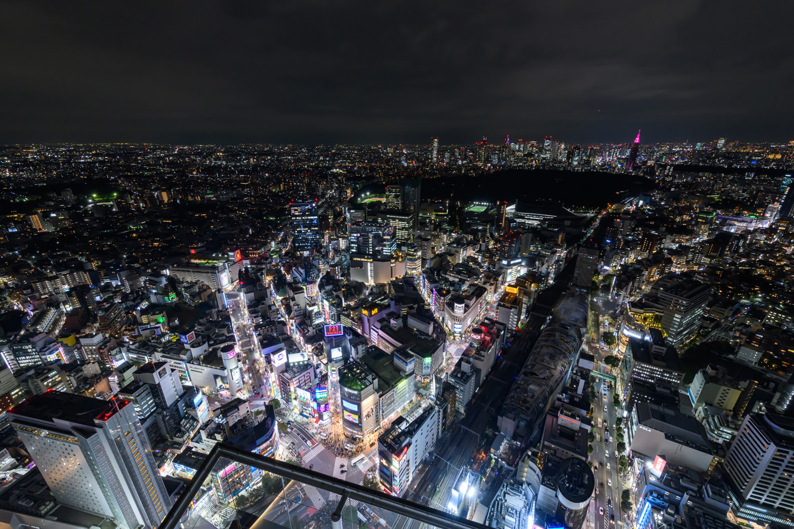 Die Sicht auf Shibuya.