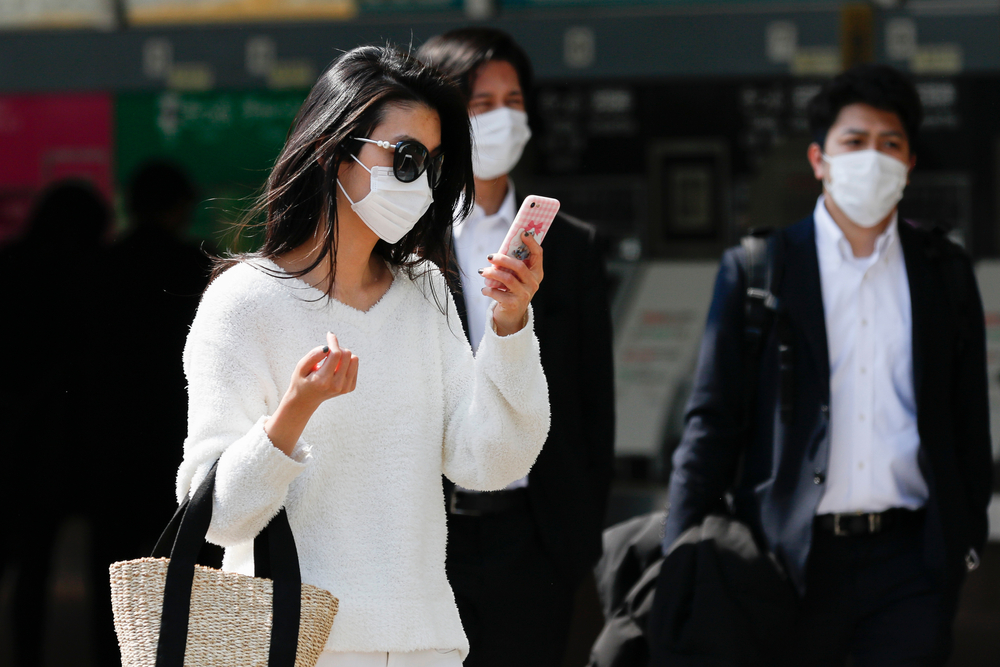 In Japan trägt man zurzeit überall Maske.