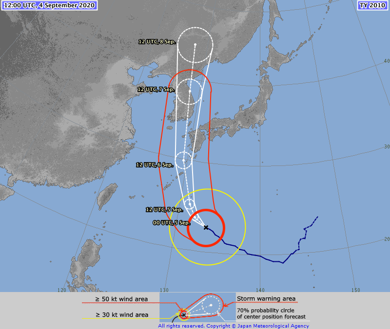 Beim Taifun Nummer 10 im September 2020 kam zum letzten Mal die klassische Prognose zur Anwendung.