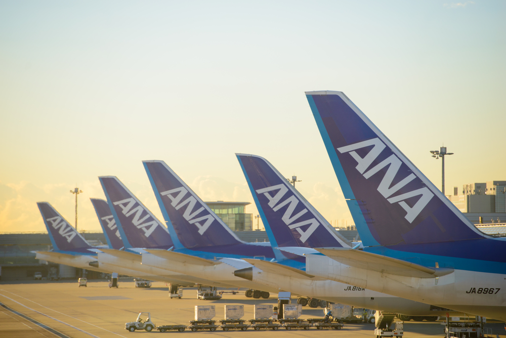 Flugzeuge von ANA im Flughafen Haneda