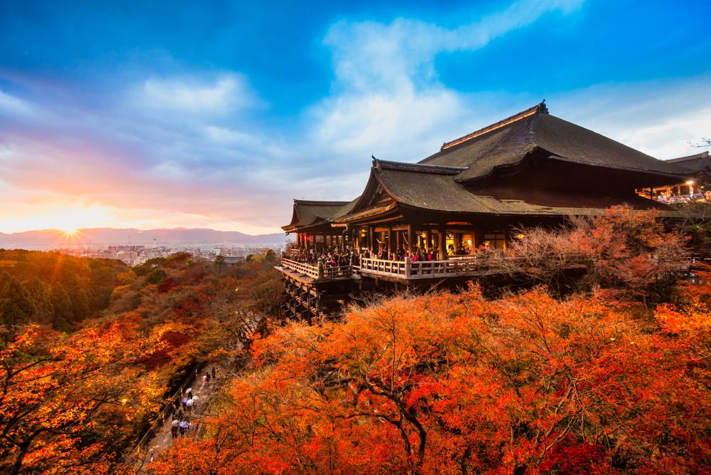 Der Tempel Kiyomizudera in Kyoto.