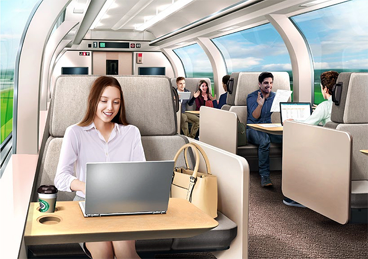 So könnte dereinst die neue "Büro-Klasse" des Shinkansen aussehen.