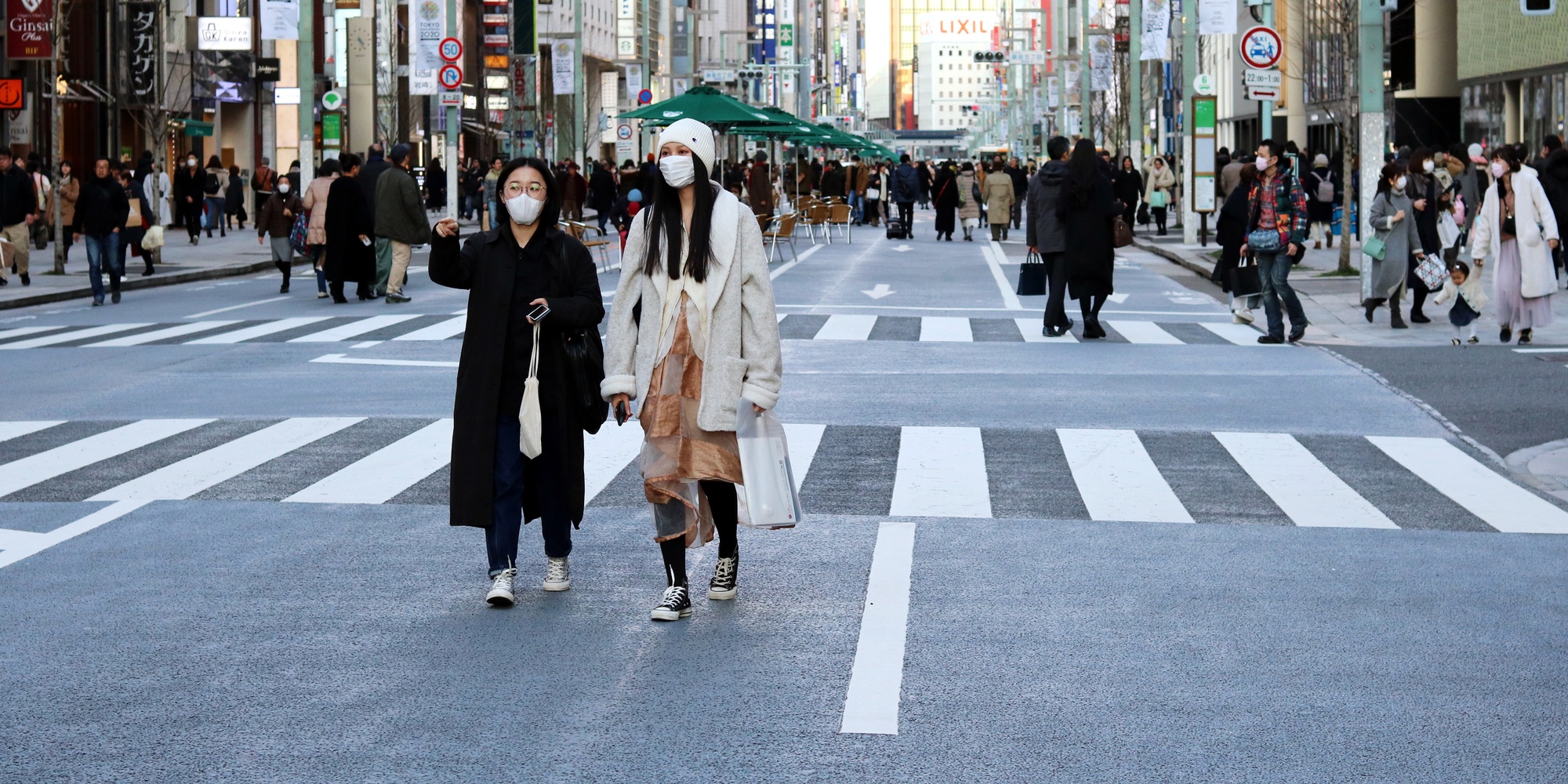 Die Fussgängerzone von Ginza am 8. Februar 2020.