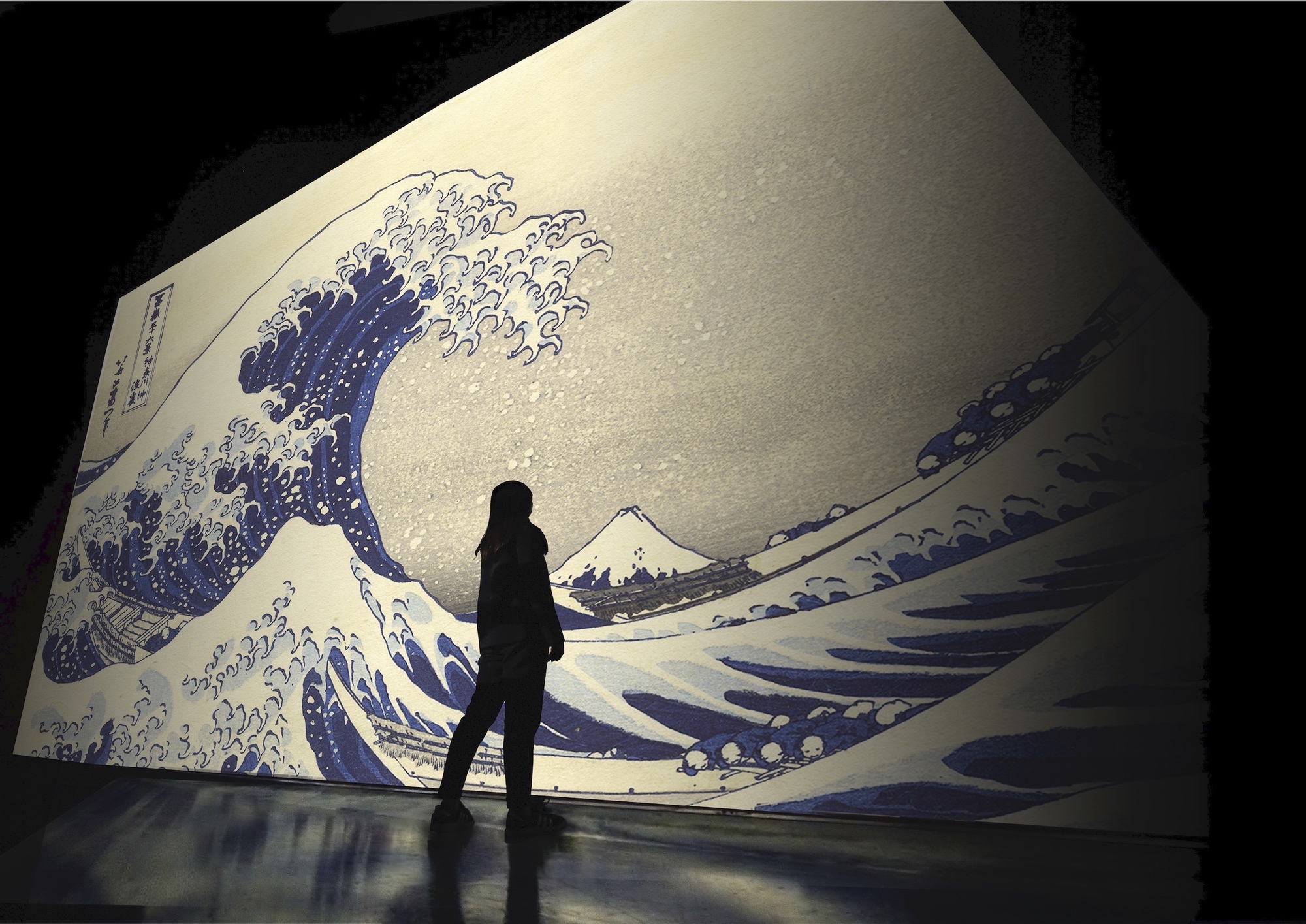 "Die grosse Welle vor Kanagawa" von Hokusai im Grossformat.