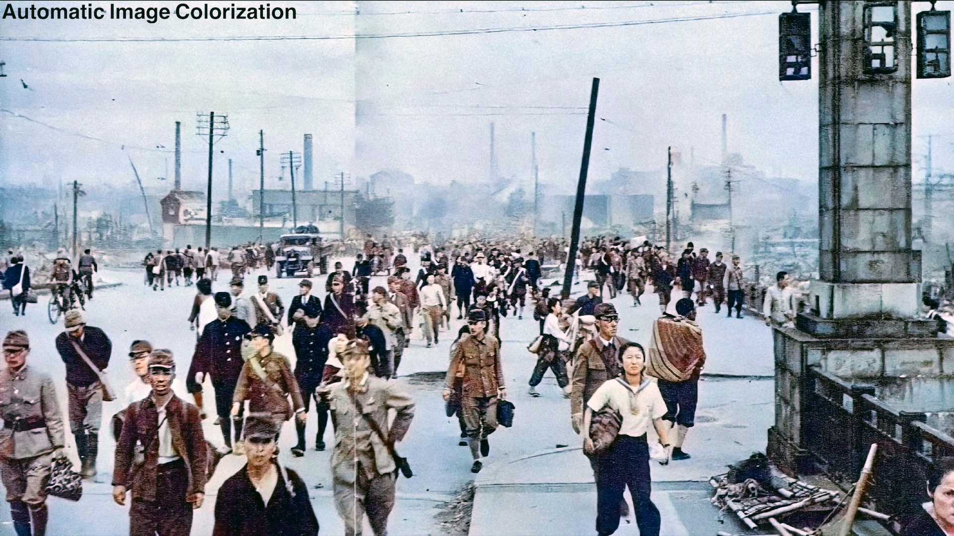 8. Juni 1945: Ein Morgen nach einem Bombenangriff auf Osaka.