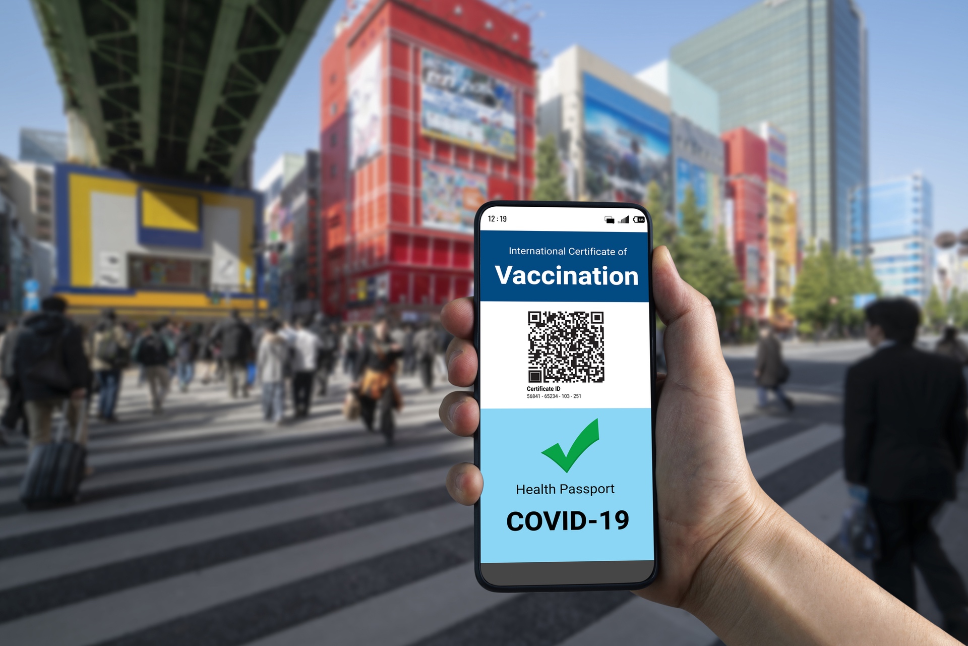 Auch Japan will bald ein digi­ta­les Covid-Zer­ti­fi­kat einführen.
