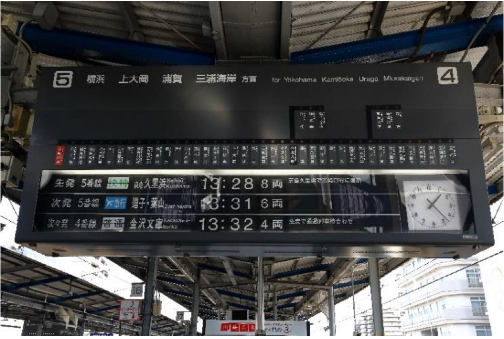 Die letzte Klappertafel von Keikyū im Bahnhof Kawasaki.
