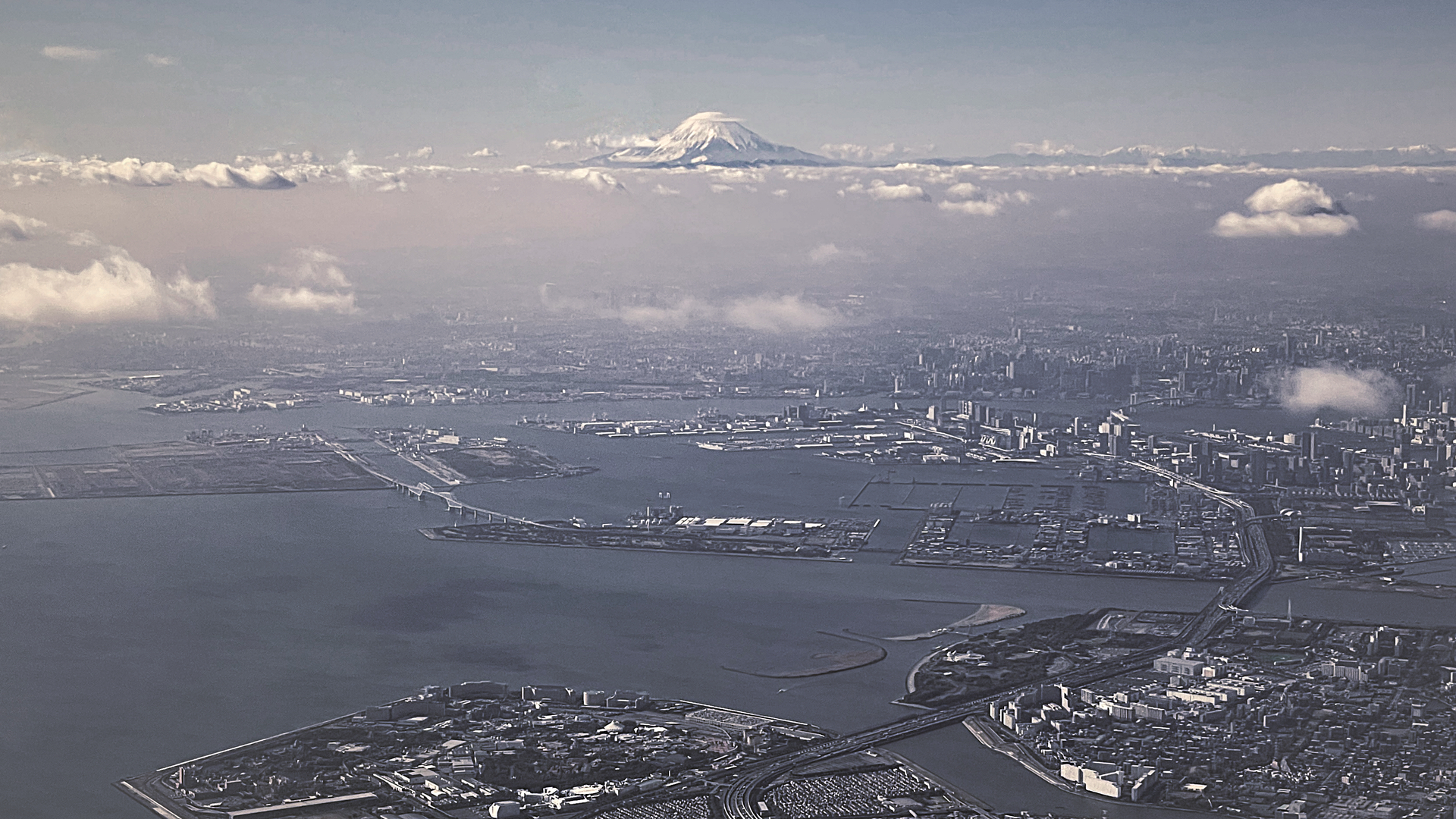 Aussicht auf Tokio und den Fuji.