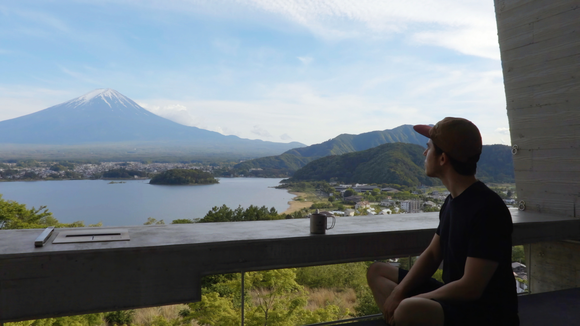 Sicht vom Zimmer im Hoshinoya Fuji.