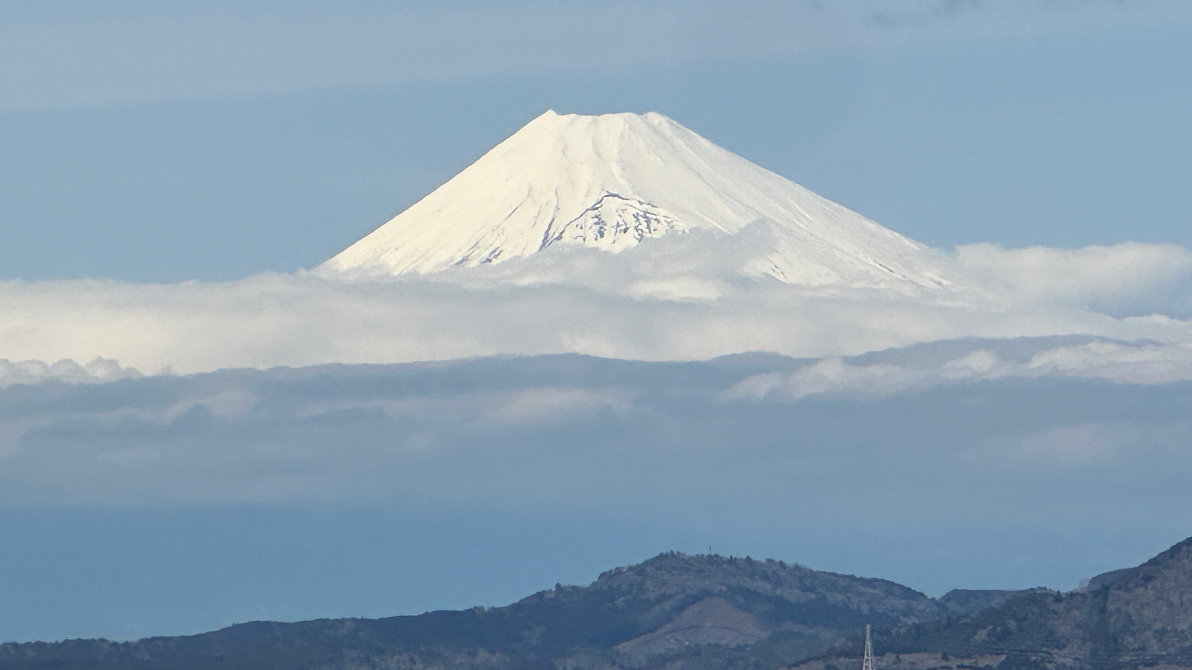 Der Mount Fuji an einem Februartag.
