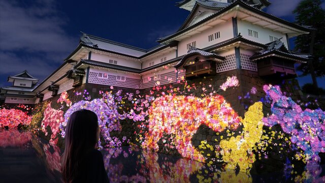 Digitale Kunst in der Burg von Kanazawa